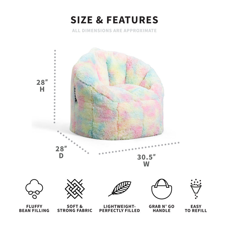 Heritage club rainbow fur kids small bean bag online chair